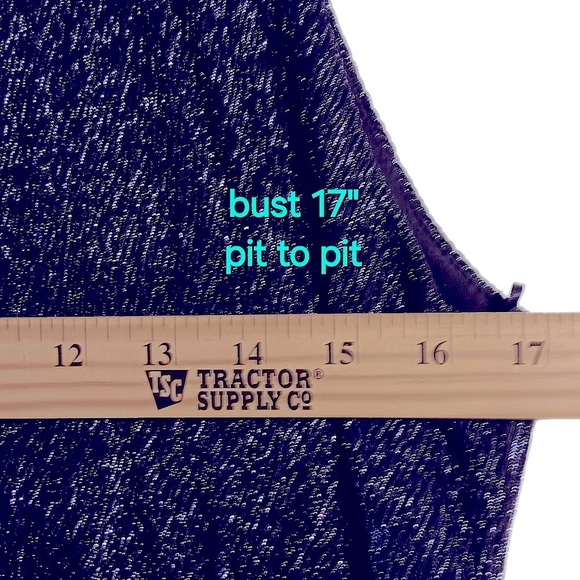 Sleek Metallic Deep Blue Halter Maxi Empire Waist Thigh Slit Evening Gown 12 USA - Picture 9 of 9